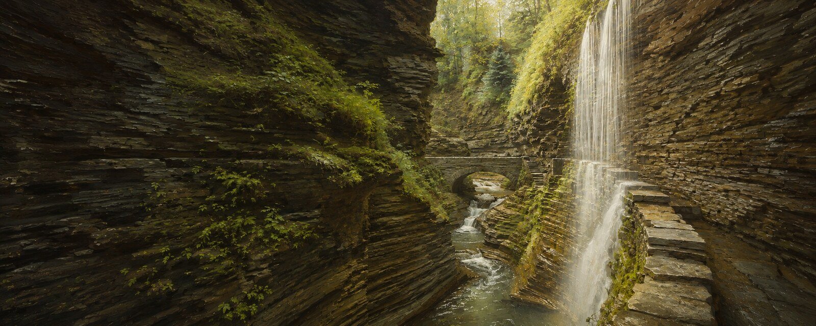 Rainbow Falls in Watkins Glen State Park